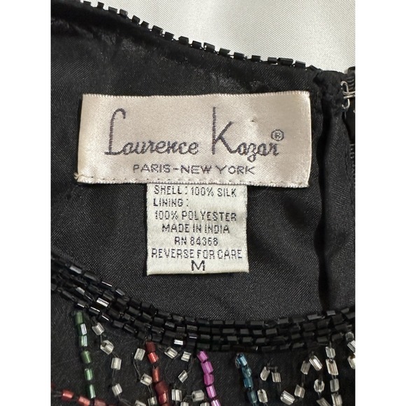 Laurence Kazar Women's Top Silk Beaded Multi Colored Sleeveless M Festival - Picture 8 of 9